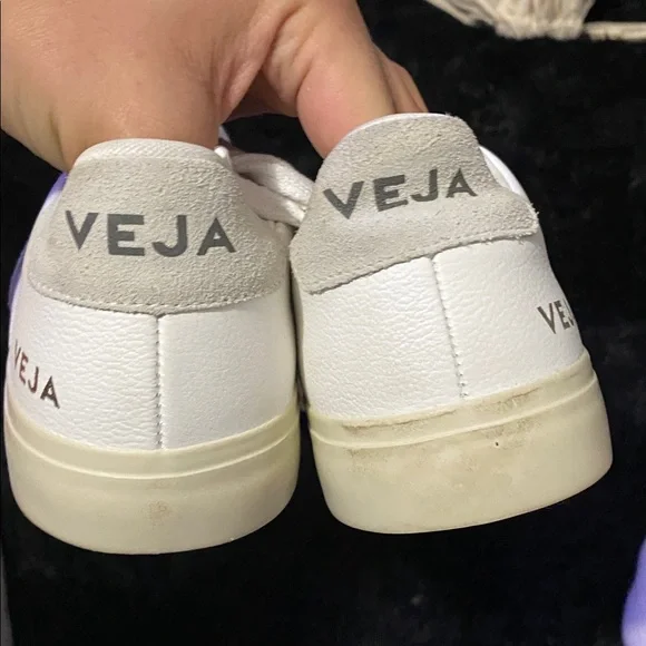 Veja Women's White and Cream Sneakers - Picture 3 of 4